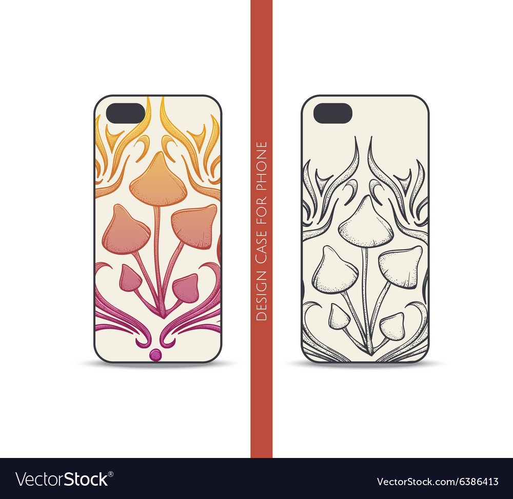 Design case for phone abstract mushroom