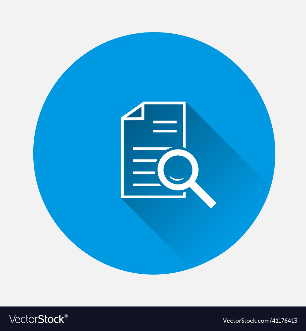 Document icon and magnifier file search vector image Document icon and magnifier file search