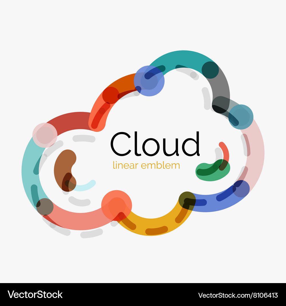 Flat design cloud icon background Royalty Free Vector Image