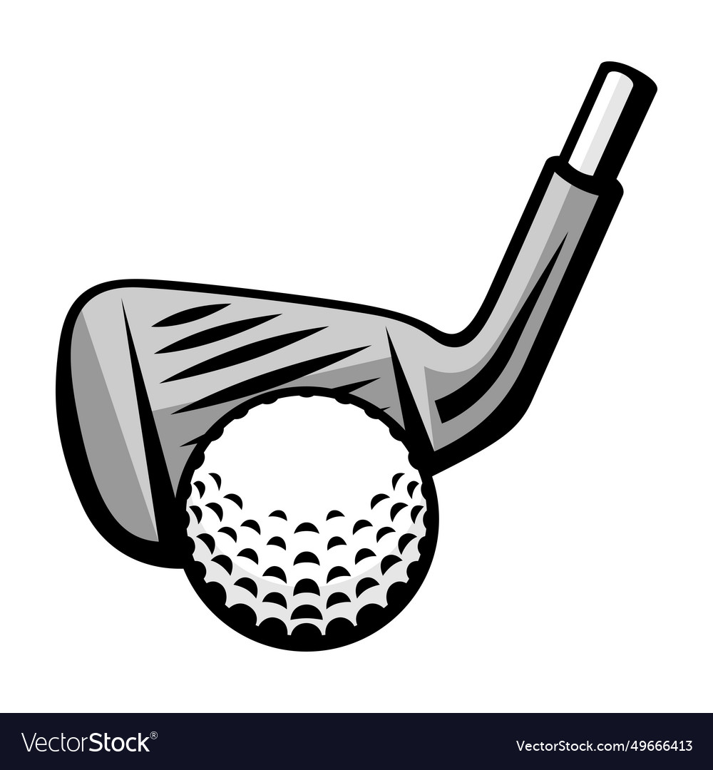 Golf stick and ball sport club item Royalty Free Vector