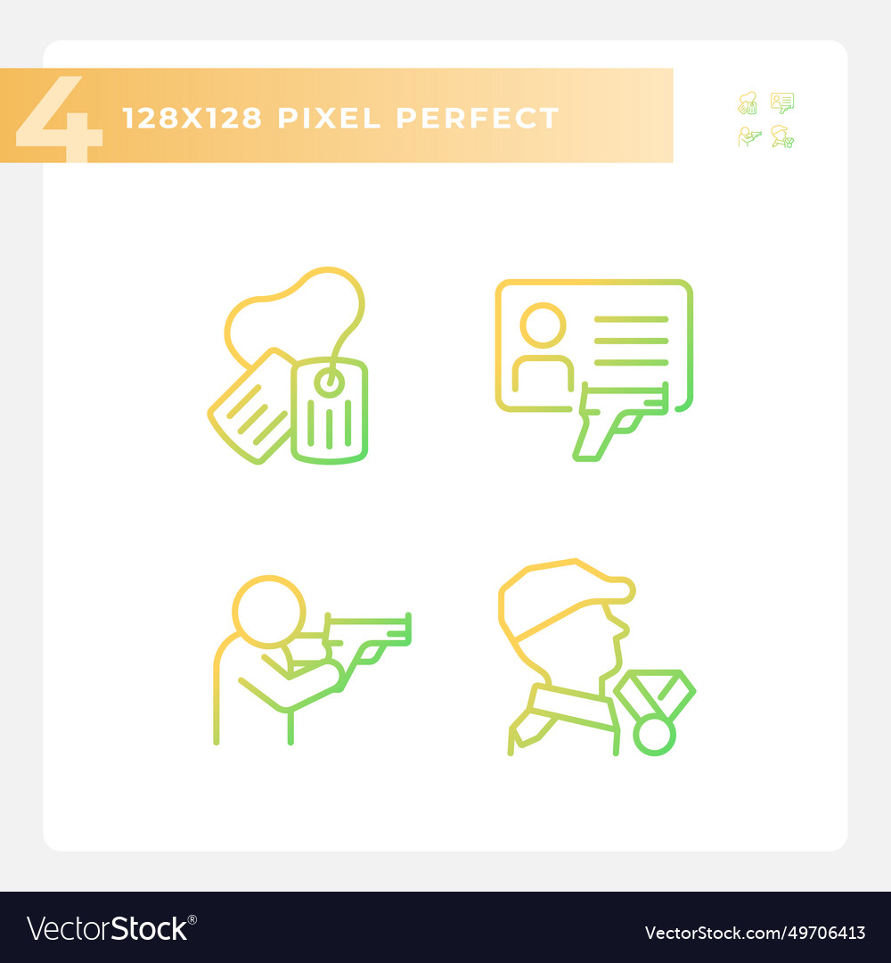 Gradient simple weapons icons collection vector image Gradient simple weapons icons collection