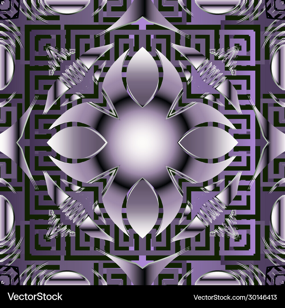 Greek style modern 3d abstract seamless pattern Vector Image