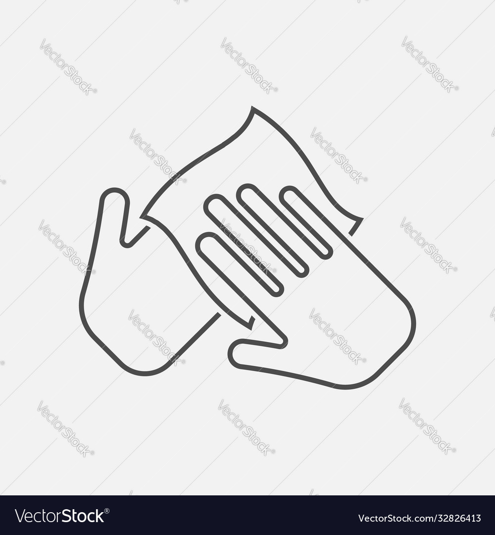 Hand mit Putz Serviettenlinie Icon