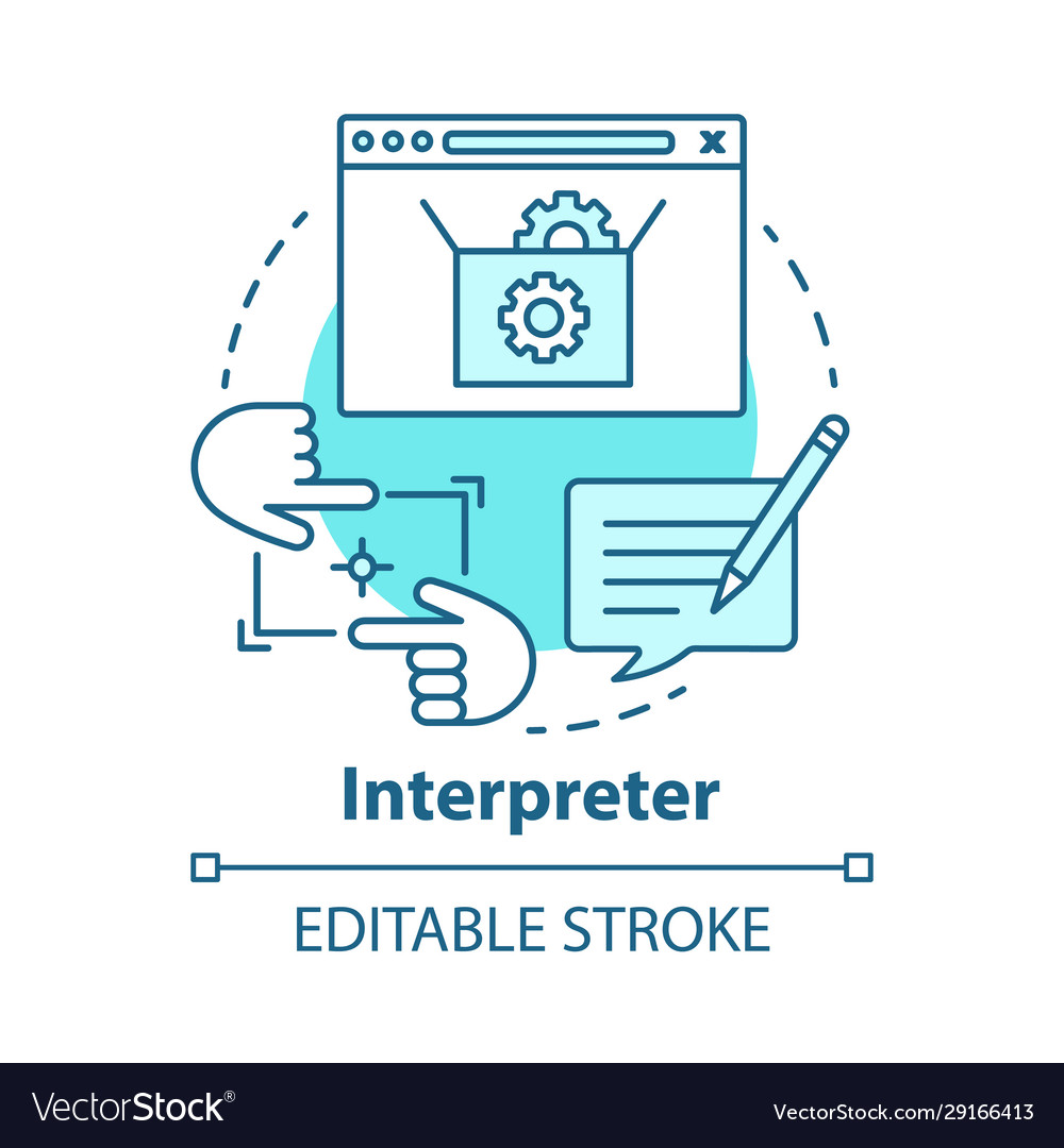 Interpreter concept icon help and support center vector image Interpreter concept icon help and support center