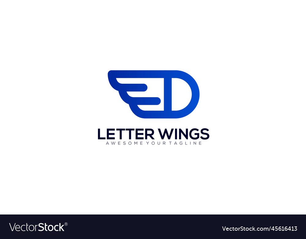 Letter d wing logo template wings design element