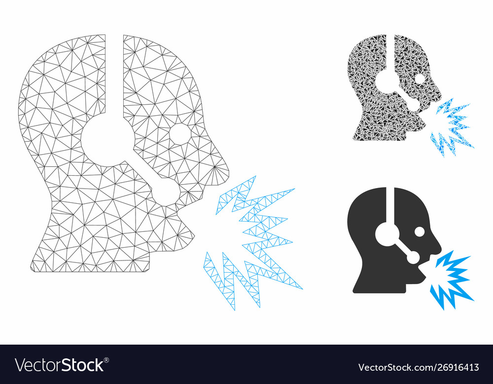 Operator shout mesh 2d model and triangle vector image Operator shout mesh 2d model and triangle