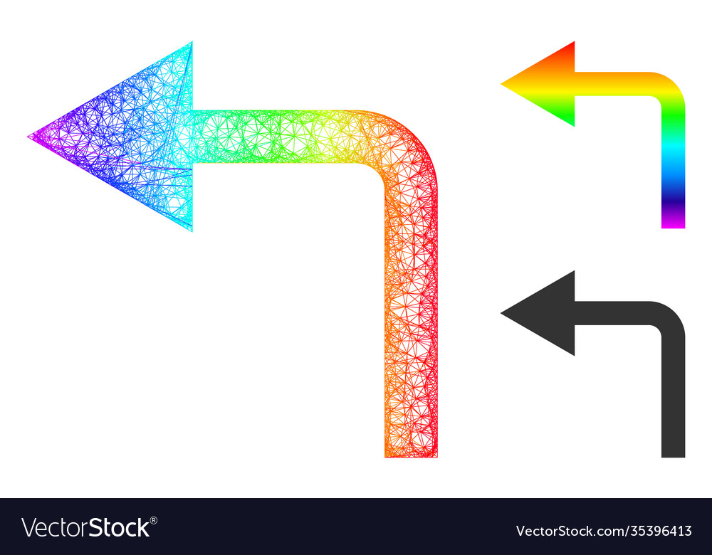 Rainbow net gradient turn left icon