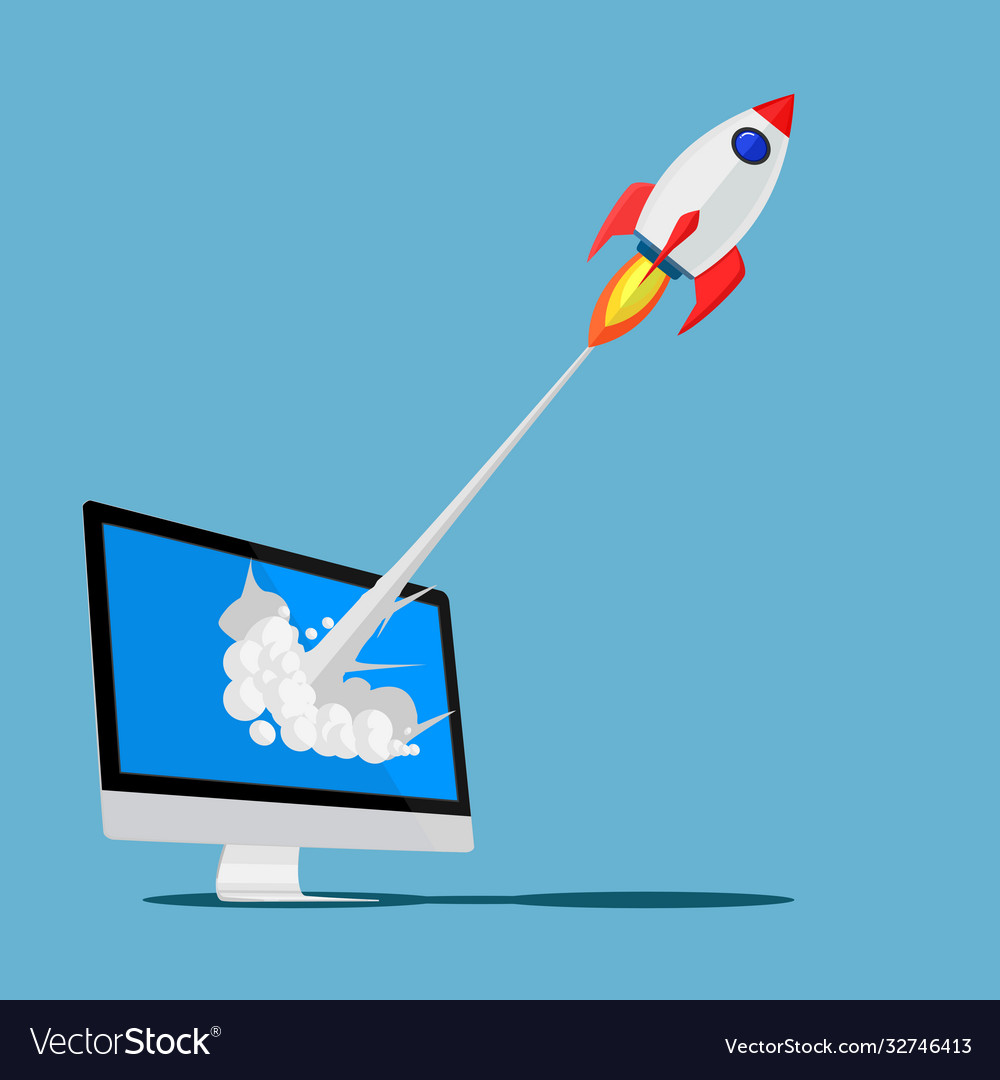 Rocket from computer screen
