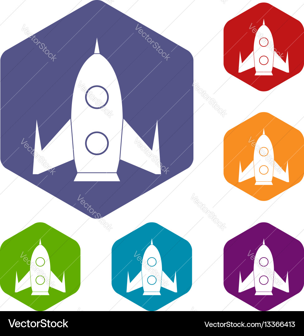 Rocket icons set Royalty Free Vector Image - VectorStock