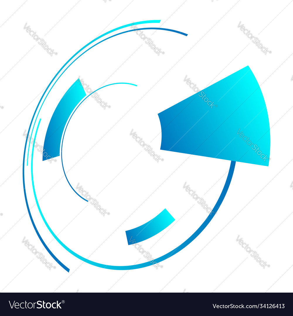 Sci-fi concentric geometric ring circle ui gui vector image Sci-fi concentric geometric ring circle ui gui