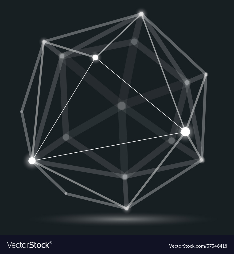 Abstract 3d mesh sphere dots connected vector image Abstract 3d mesh sphere dots connected