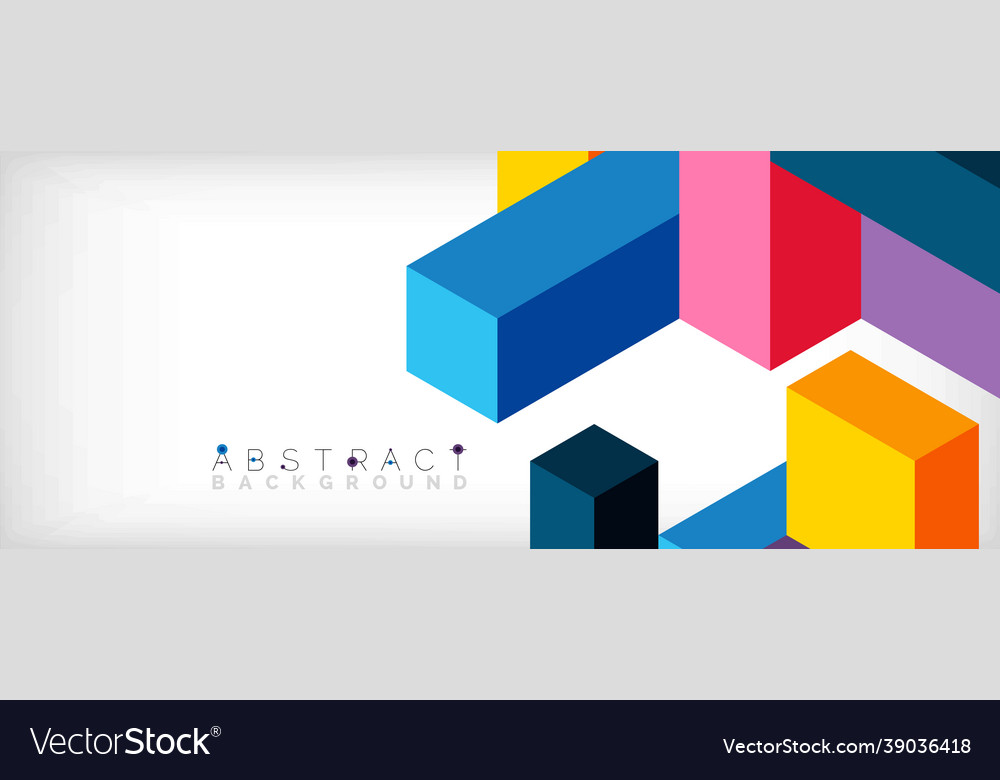 Abstract background 3d cubes cubic elements vector image Abstract background 3d cubes cubic elements