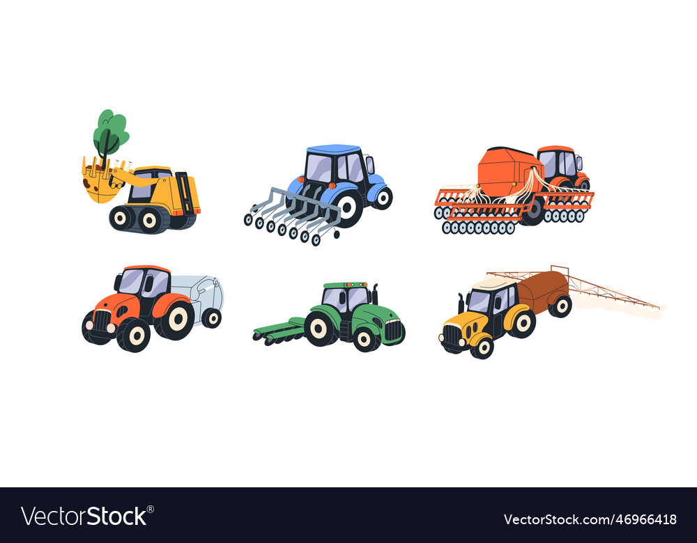 Agriculture machines farm tractors farmland