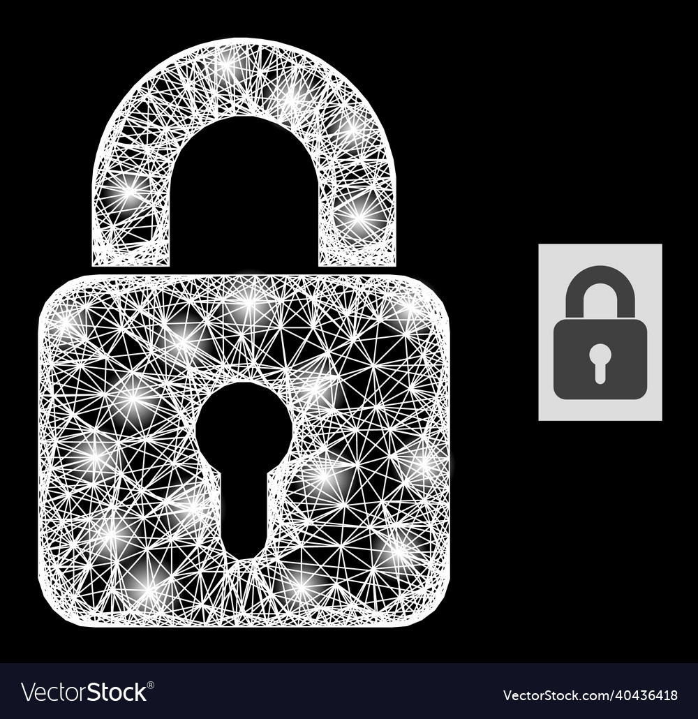 Bright network mesh lock with light spots