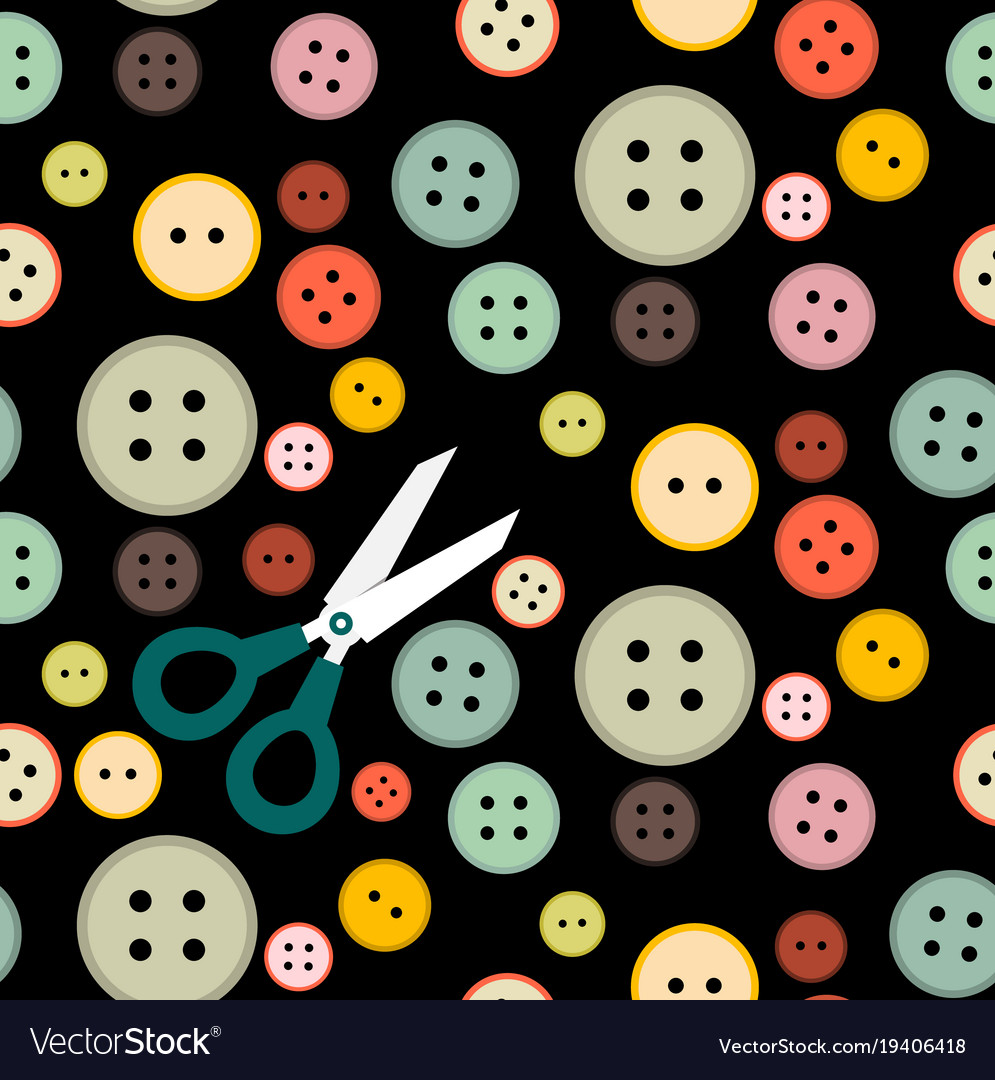 Buttons flat design seamless pattern with knobs