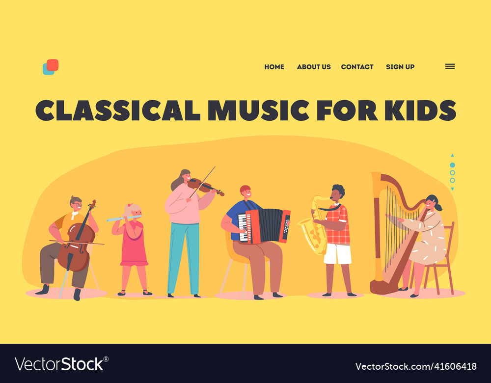 Classical music for kids landing page template