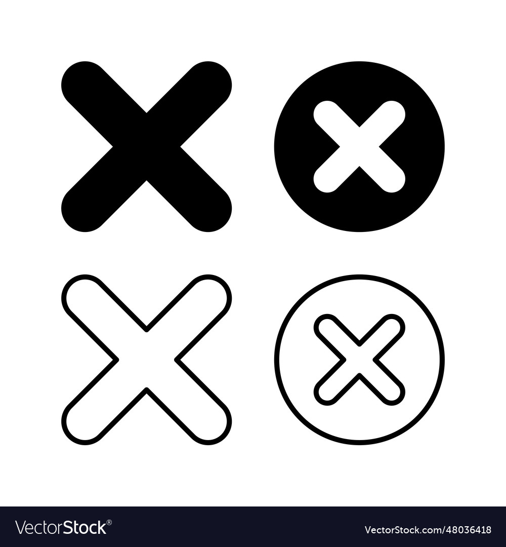 Close icon delete remove cancel exit symbol Vector Image Close icon delete remove cancel exit symbol