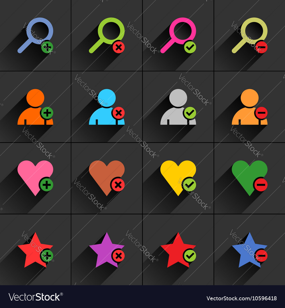 Color additional sign flat icon Royalty Free Vector Image