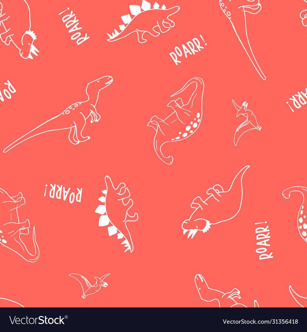 Dinosaur seamless pattern print design vector image Dinosaur seamless pattern print design