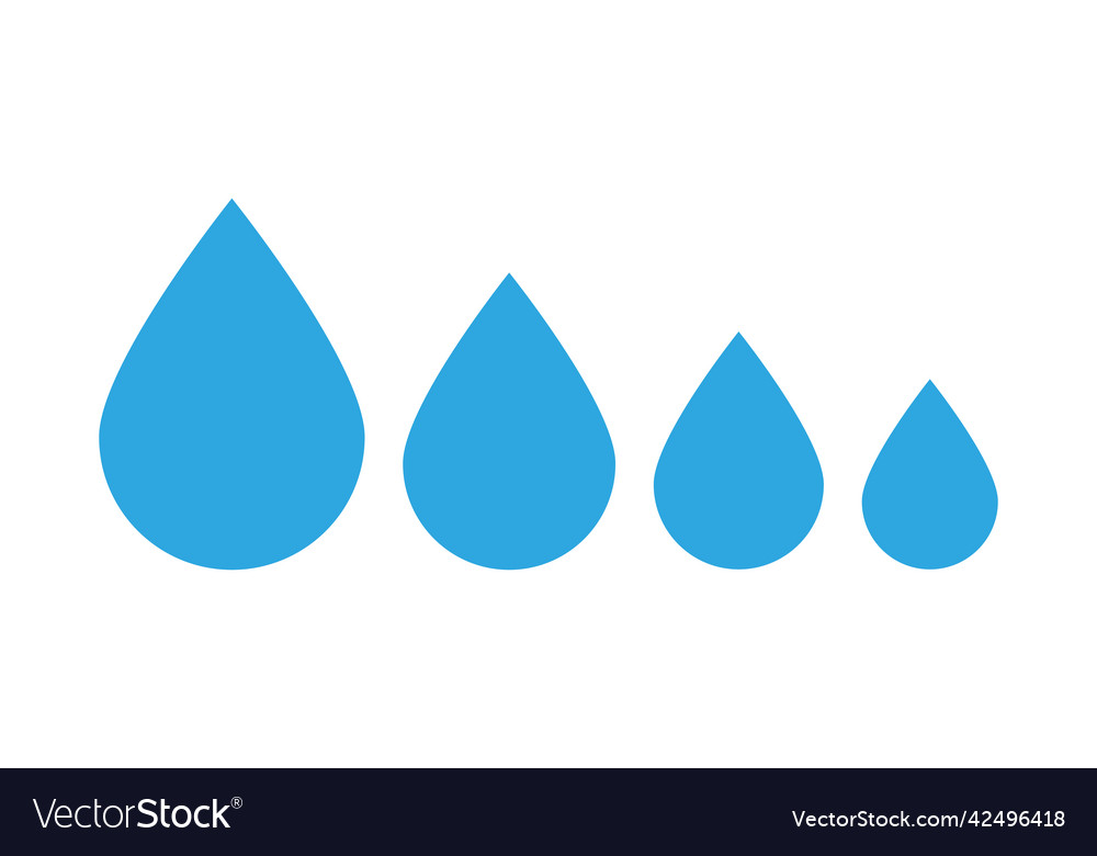 Droplet icon set with different sizes vector image Droplet icon set with different sizes