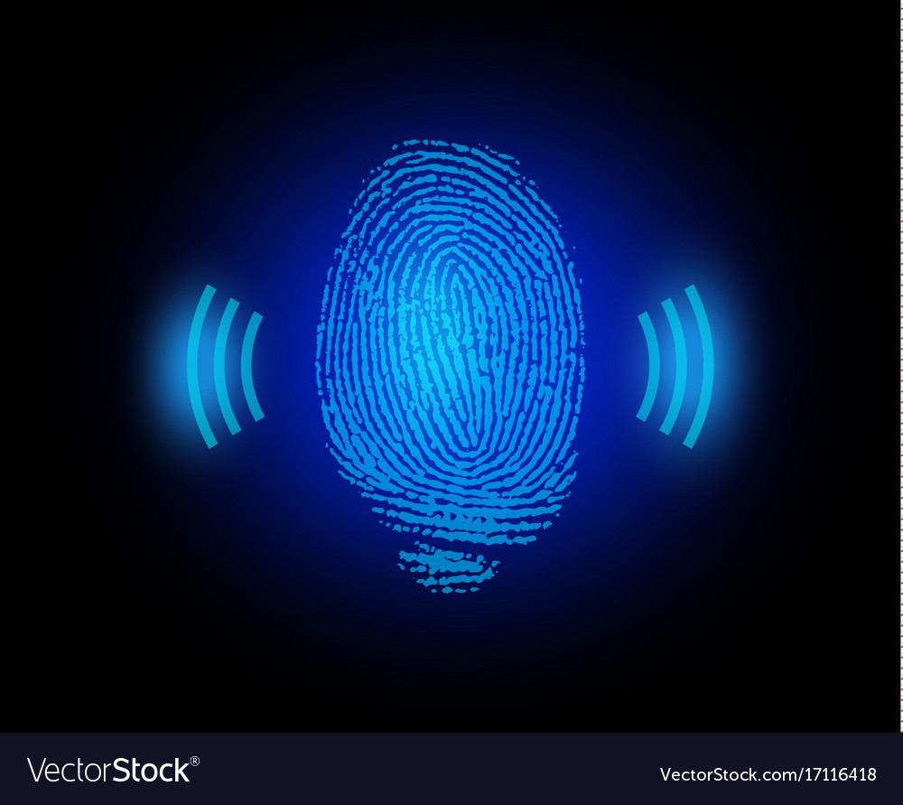 Finger print with signal Royalty Free Vector Image