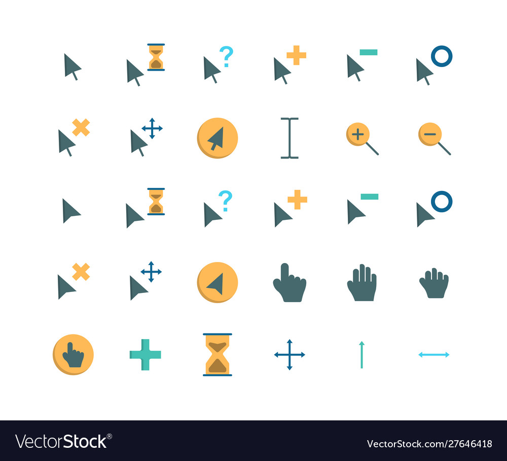 Flat Cursor Icon Set