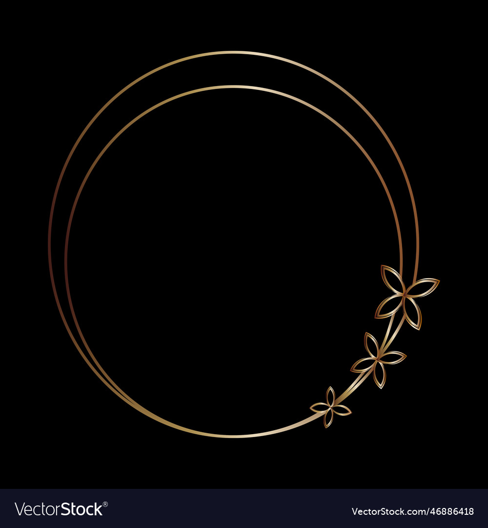 Gold frame line art style design element Vector Image