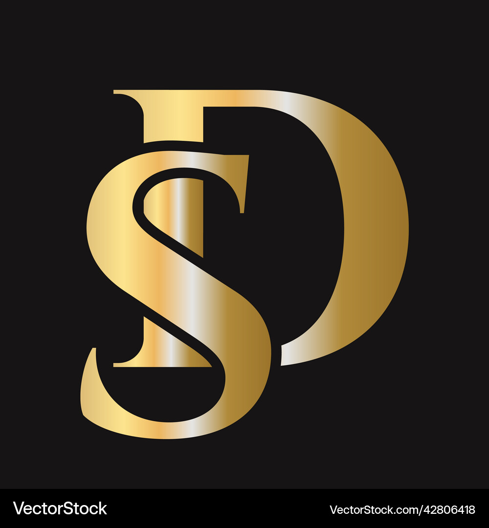 Initial letter sd ds logo design template Vector Image