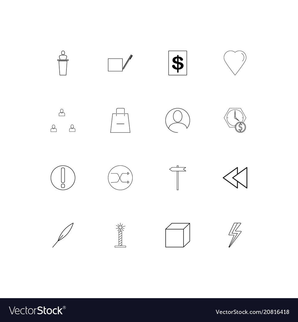 Interface linear thin icons set outlined simple