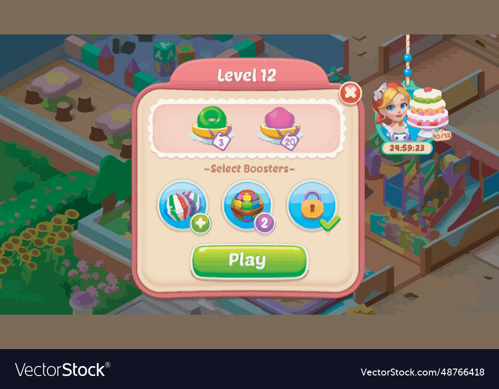 Level Button Game UI Pop-up Icons
