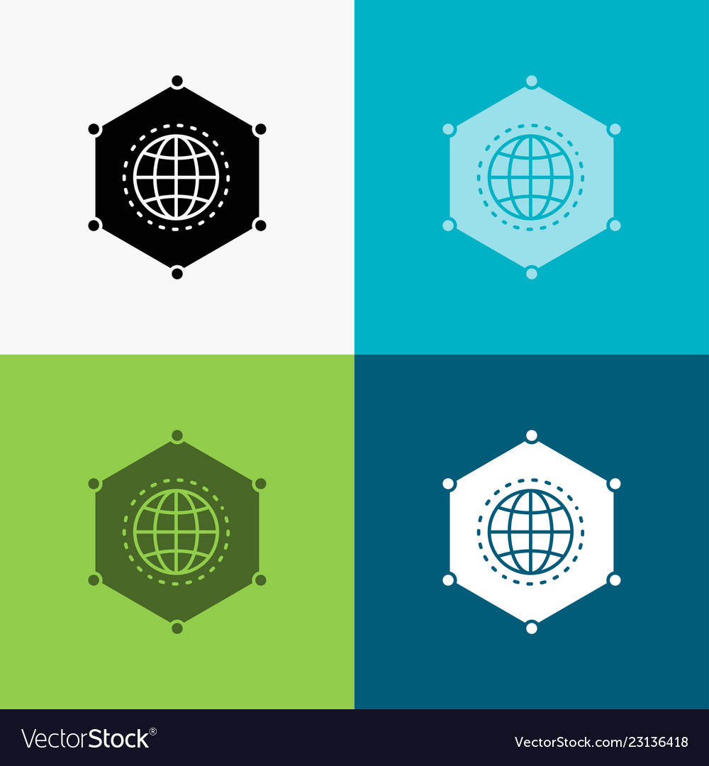 Network global data connection business icon over vector image Network global data connection business icon over
