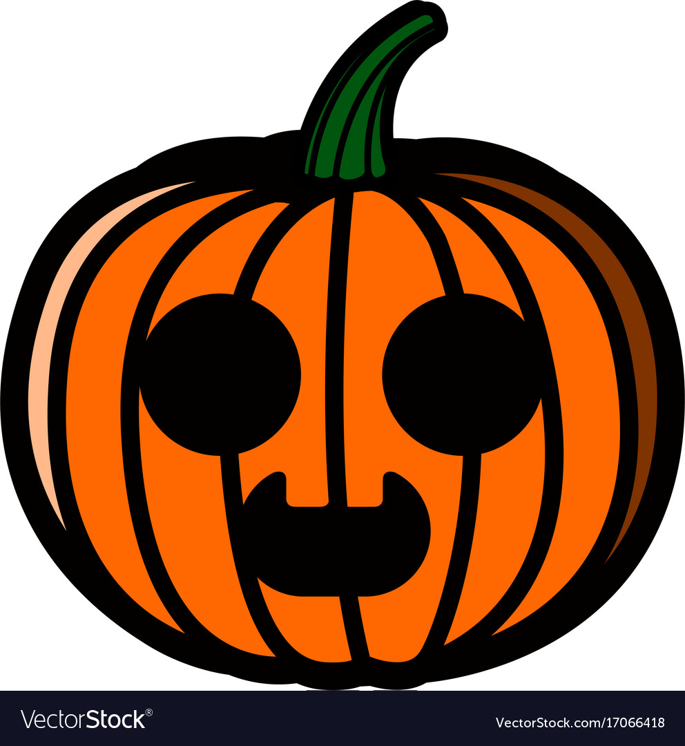 Pumpkin with expression Royalty Free Vector Image