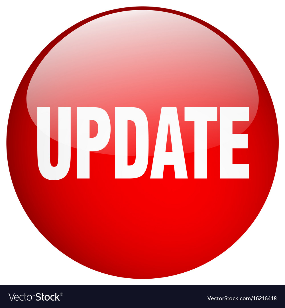 Red Round Update Button - Isolated