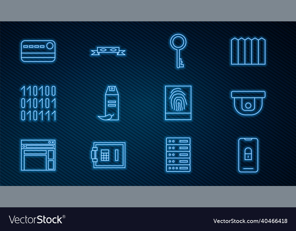Set line mobile with closed padlock motion sensor vector image Set line mobile with closed padlock motion sensor