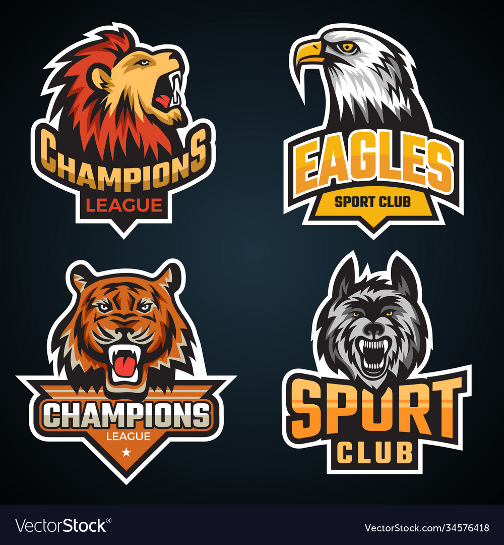 Sport Animal Team Logo Or Emblem With Wild Vector Image