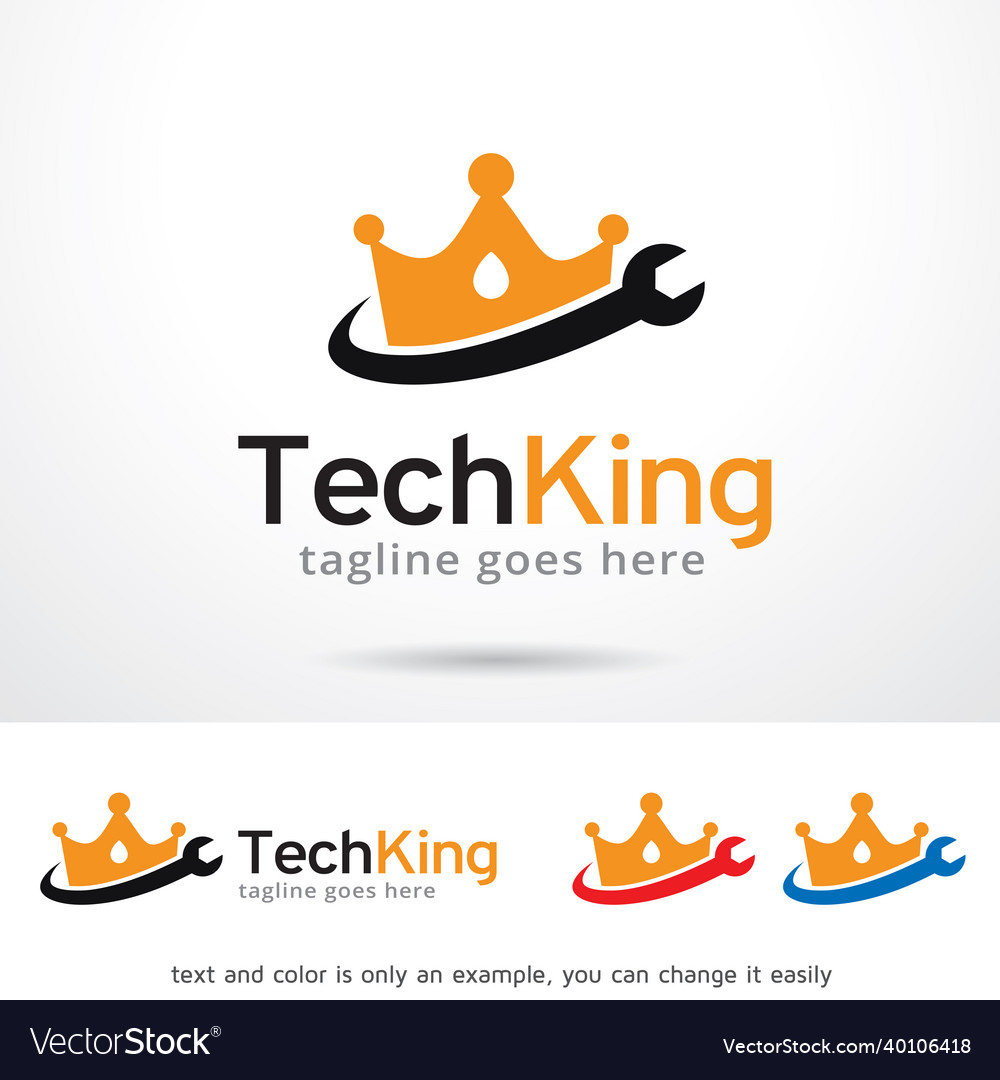 Tech king logo template Royalty Free Vector Image
