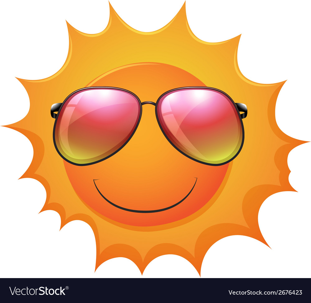 A sun with shades Royalty Free Vector Image - VectorStock