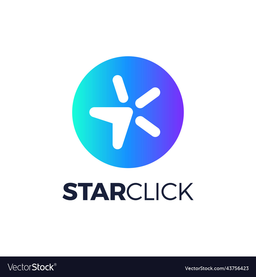 Abstract line style star logo with mouse cursor