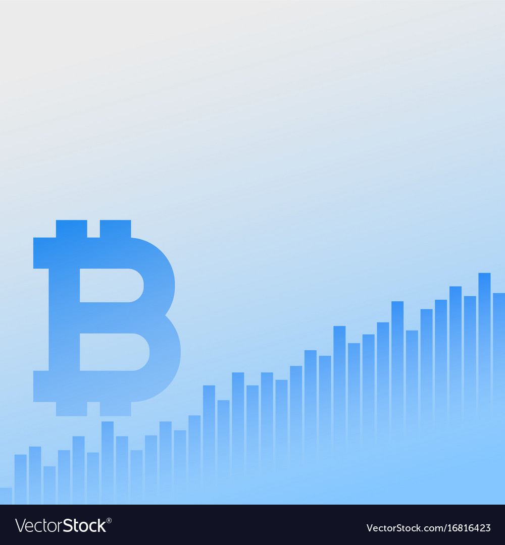 Bitcoins Growth Chart Business Background Vector Image