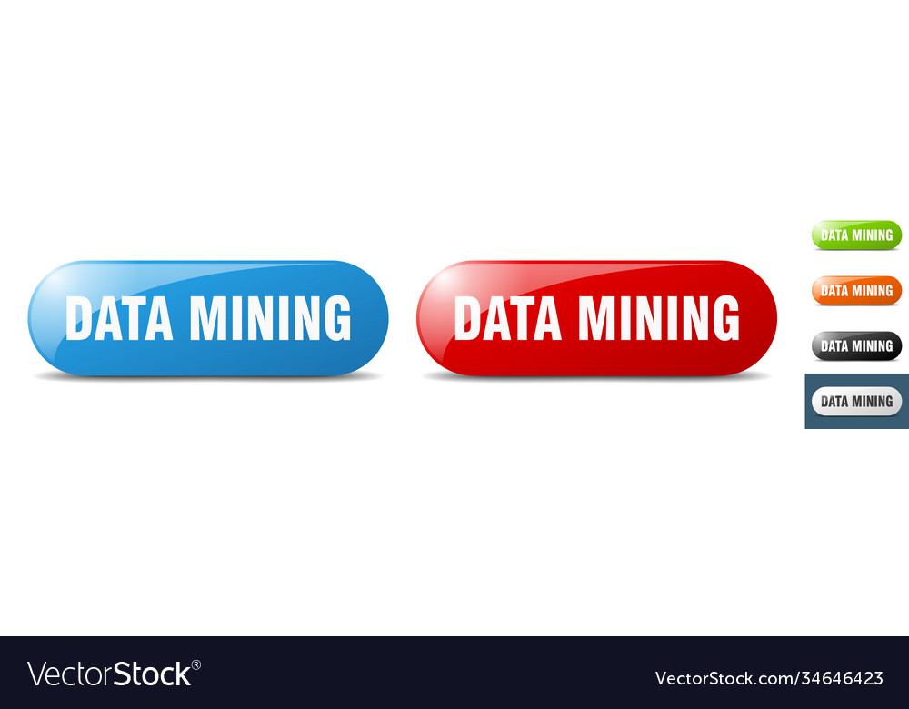 Data mining button key sign push set