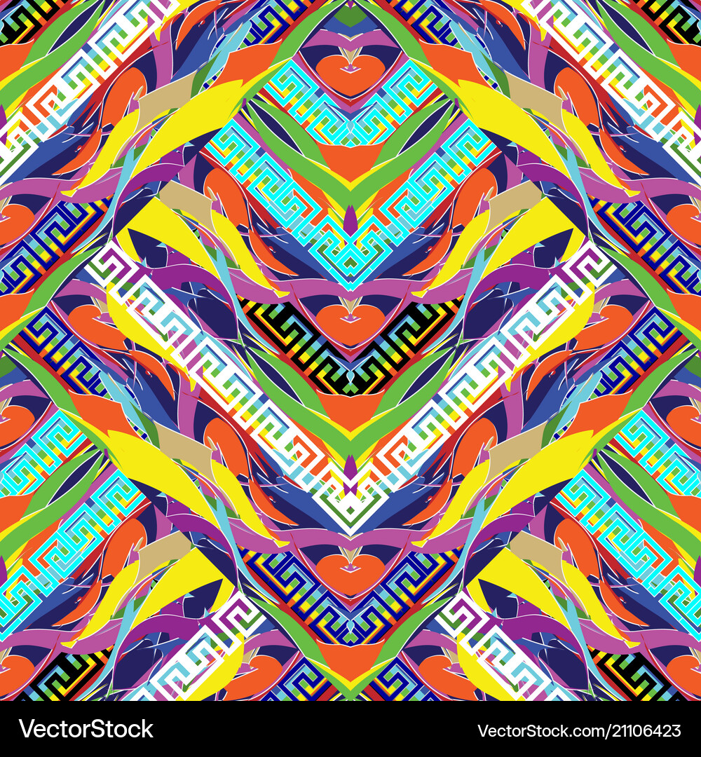 Geometric colorful greek style seamless pattern Vector Image