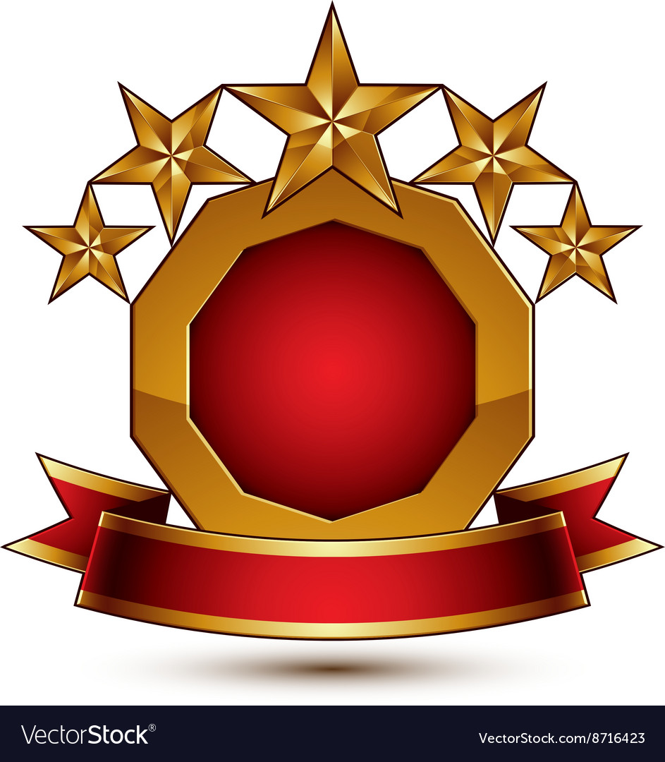 Glamorous round element with red filling 3d