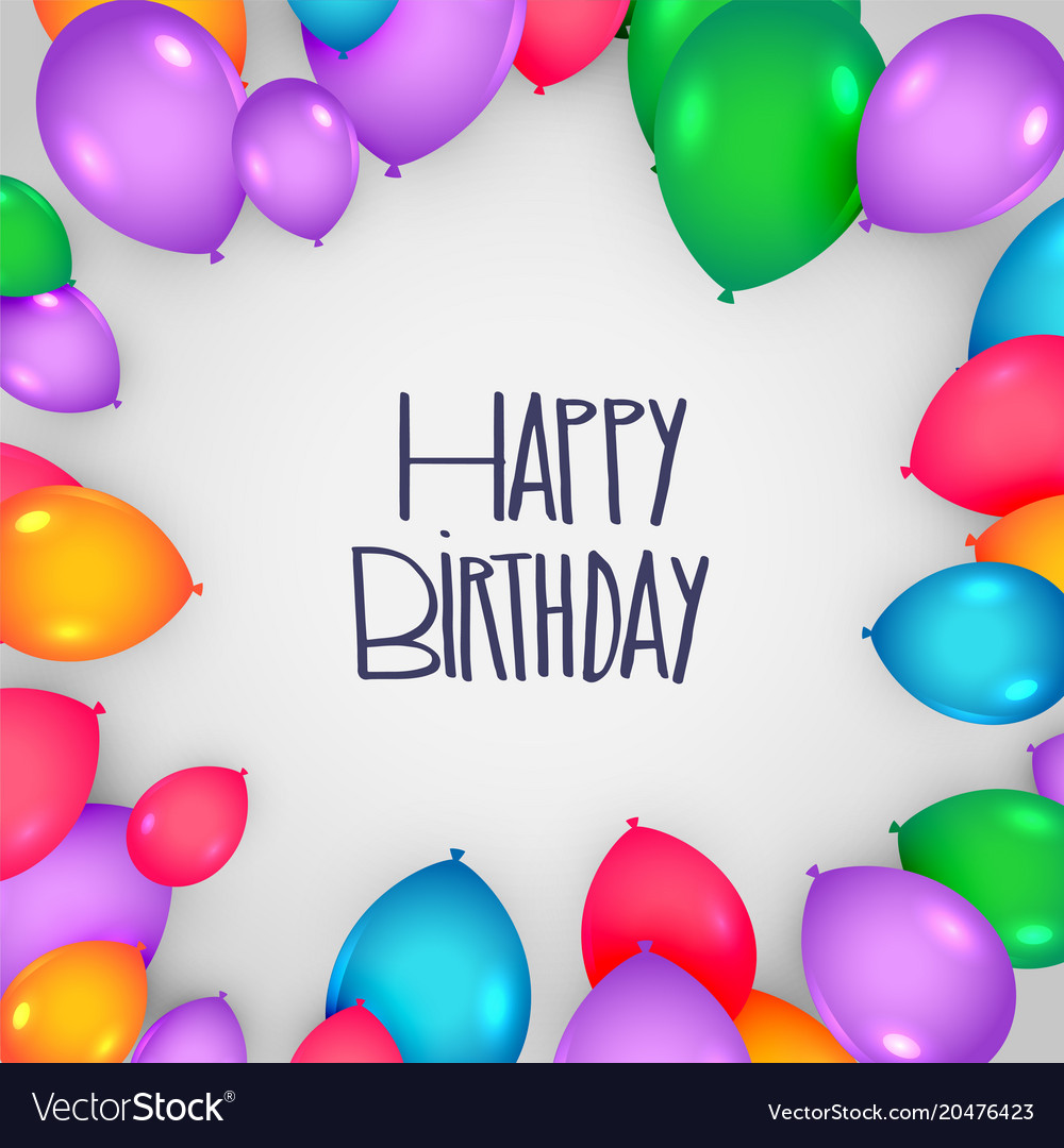 Download Happy birthday card design with colorful balloons Vector Image