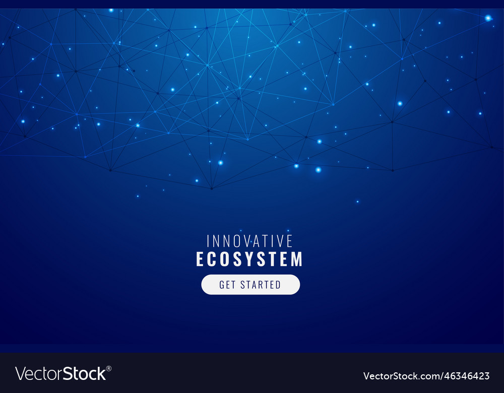 Low poly network mesh technology background design