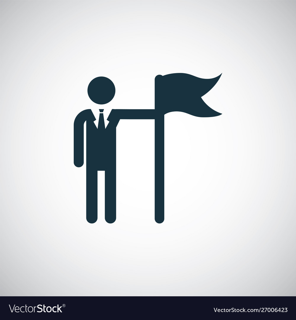 Man holding flag icon simple flat element design