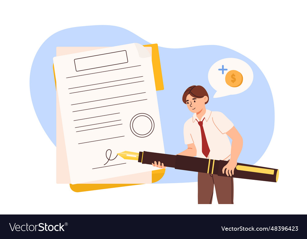 Man with document concept vector image Man with document concept