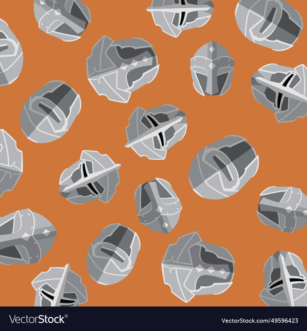 Medieval helmet icons pattern background
