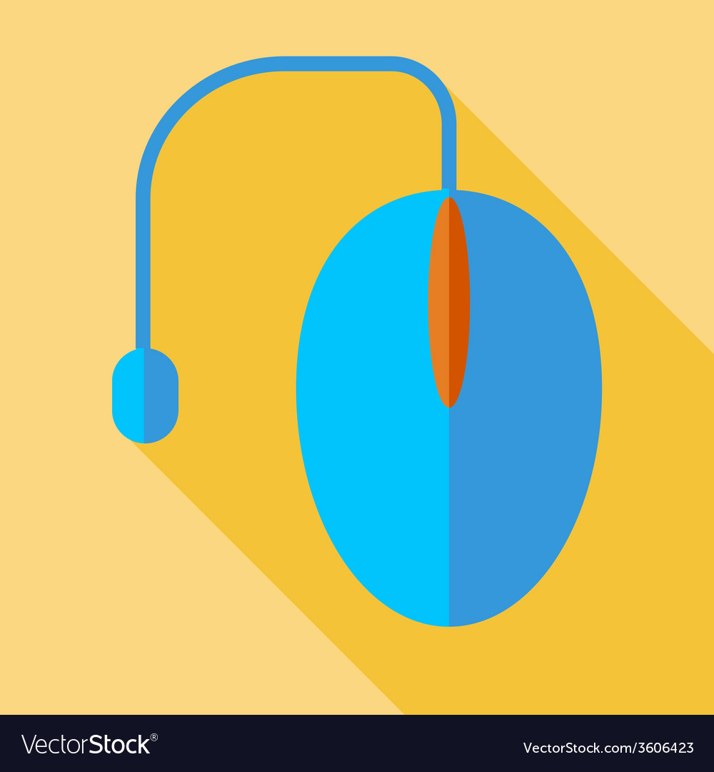 Modern flat design concept icon computer mouse