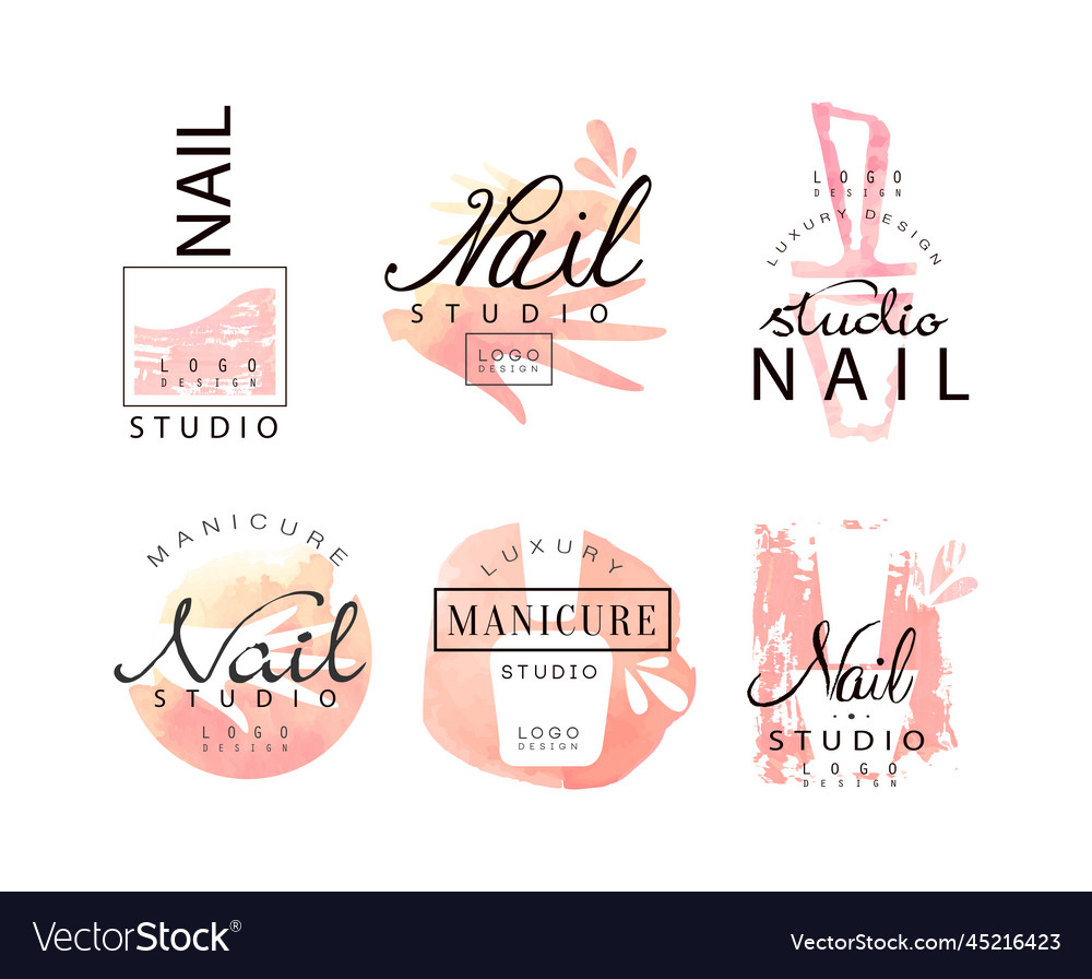 Nail studio logo design creative template Vector Image