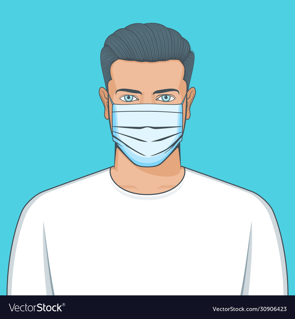 Boy covering his face with smiling mask on white background. Vector  illustration Stock Vector Image & Art - Alamy